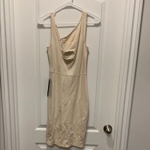 Elegant Cream Sleeveless Dress